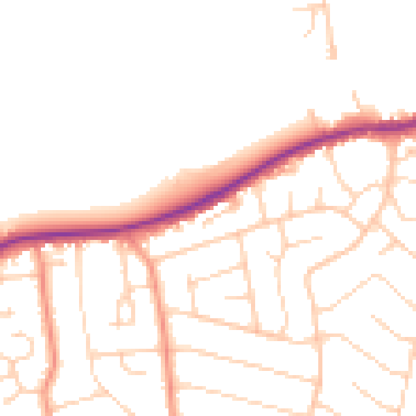 Daytime road noise heatmap for BH25 6QF