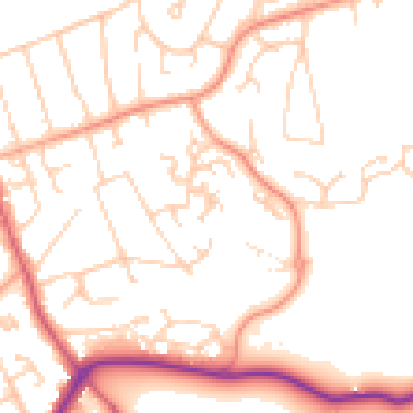 Daytime road noise heatmap for BH25 6TX