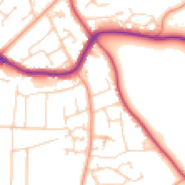 Daytime road noise heatmap for BH25 7AA