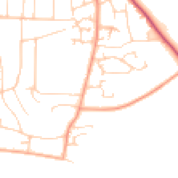Daytime road noise heatmap for BH25 7AD