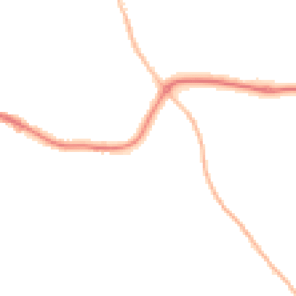 Night-time road noise heatmap for BH25 7DL