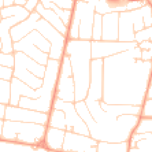 Daytime road noise heatmap for BH25 7DQ