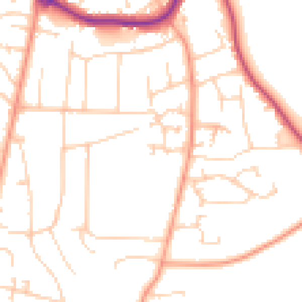 Daytime road noise heatmap for BH25 7FF