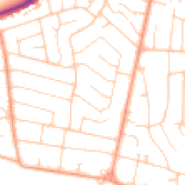 Daytime road noise heatmap for BH25 7JW