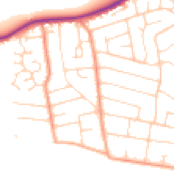 Daytime road noise heatmap for BH25 7PP