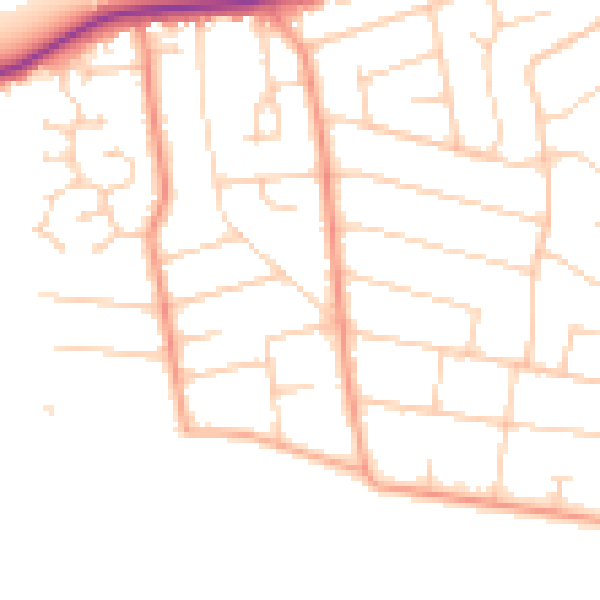 Daytime road noise heatmap for BH25 7PQ
