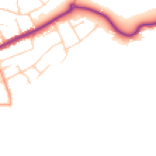 Daytime road noise heatmap for BH25 7RQ