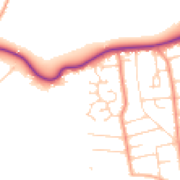 Daytime road noise heatmap for BH25 7SX