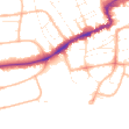 Daytime road noise heatmap for BH5 1AW