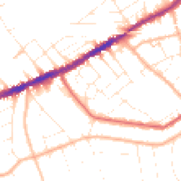 Daytime road noise heatmap for BH5 2AD