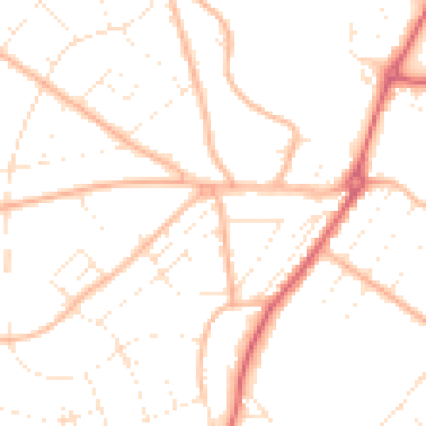 Daytime road noise heatmap for BH6 3AD