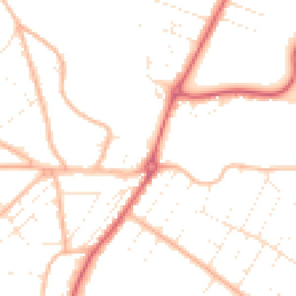 Daytime road noise heatmap for BH6 3BA