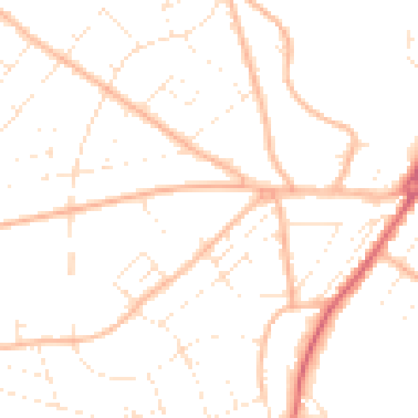 Daytime road noise heatmap for BH6 3BN