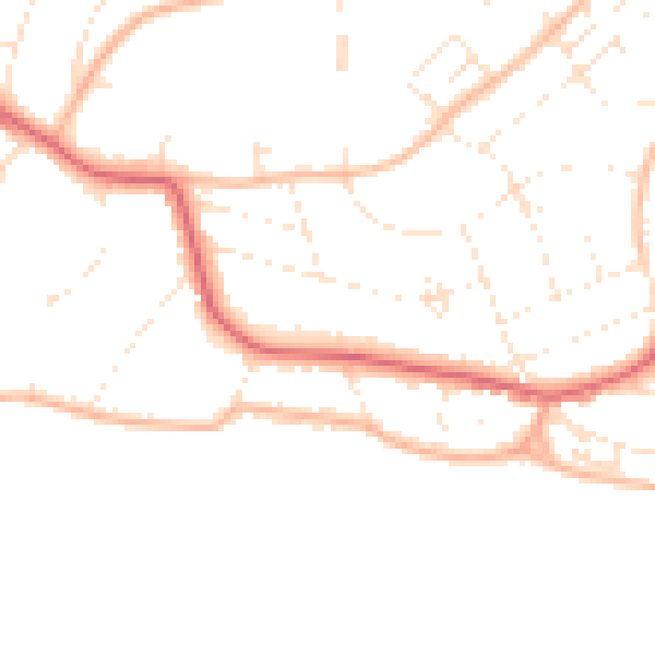 Daytime road noise heatmap for BH6 3DR