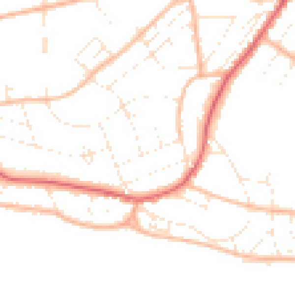 Daytime road noise heatmap for BH6 3ER