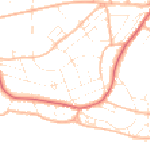 Daytime road noise heatmap for BH6 3ET