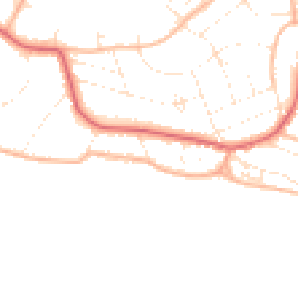 Daytime road noise heatmap for BH6 3NR