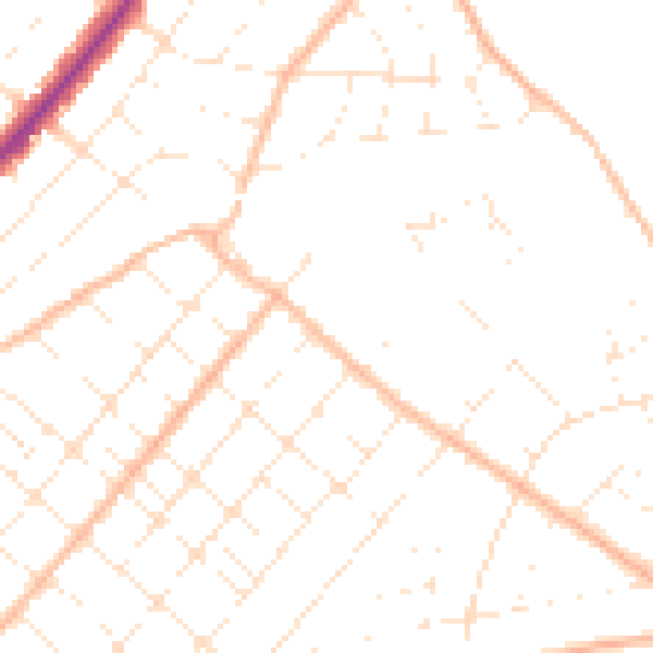 Daytime road noise heatmap for BH6 5JT