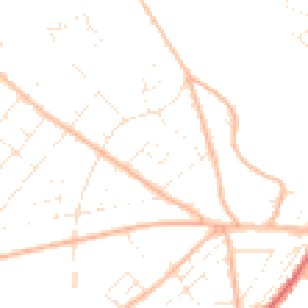 Daytime road noise heatmap for BH6 5LE