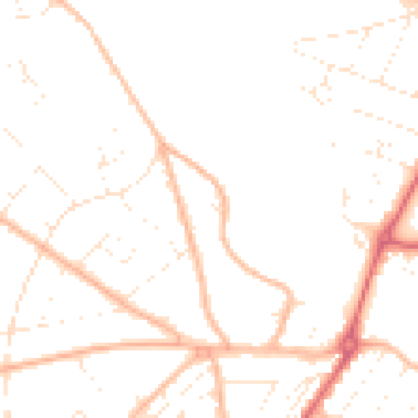 Daytime road noise heatmap for BH6 5NL