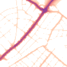 Daytime road noise heatmap for BH6 5NY
