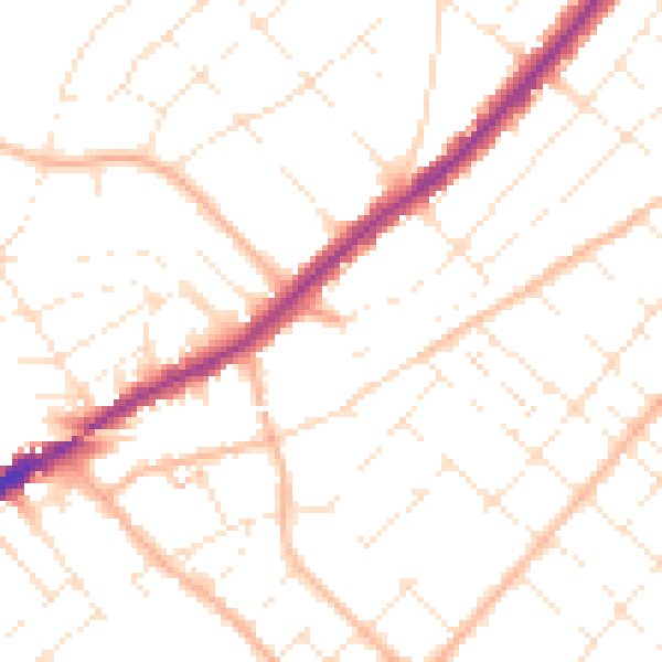 Daytime road noise heatmap for BH6 5PL