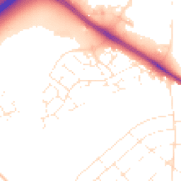 Daytime road noise heatmap for BH7 7JB