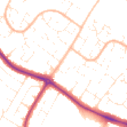 Daytime road noise heatmap for BH8 0AA