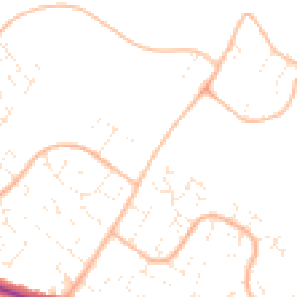 Daytime road noise heatmap for BH8 0AB