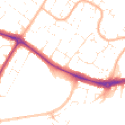 Daytime road noise heatmap for BH8 0AT