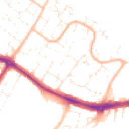 Daytime road noise heatmap for BH8 0AZ