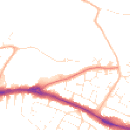 Daytime road noise heatmap for BH8 0BJ