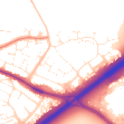 Daytime road noise heatmap for BH8 0DE