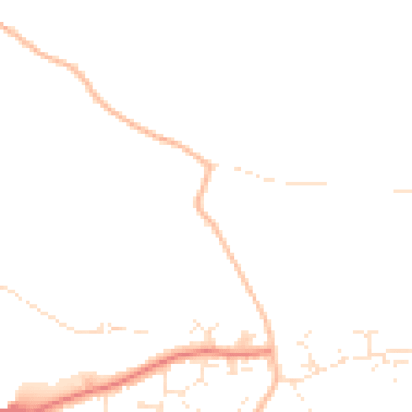 Daytime road noise heatmap for BH8 0DJ