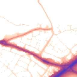 Daytime road noise heatmap for BH8 0HY