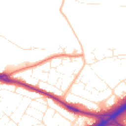 Daytime road noise heatmap for BH8 0HZ
