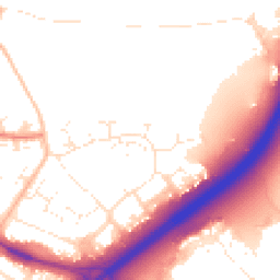 Daytime road noise heatmap for BH8 0LP