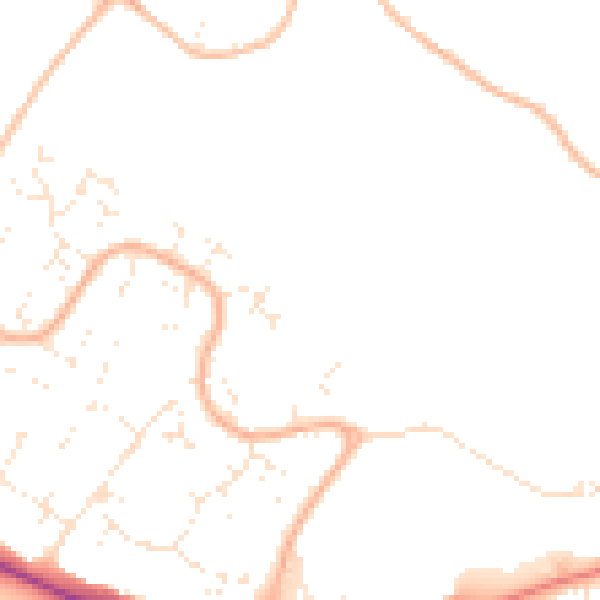 Daytime road noise heatmap for BH8 0PW