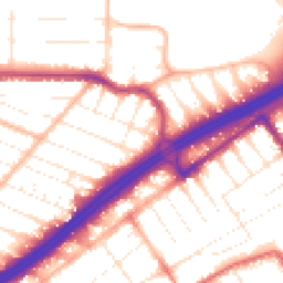 Daytime road noise heatmap for BH8 8BG