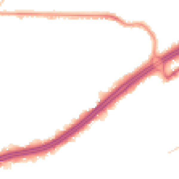 Night-time road noise heatmap for BH8 8DJ