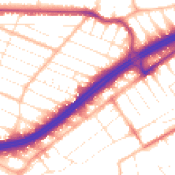 Daytime road noise heatmap for BH8 8GQ