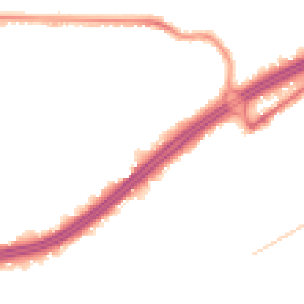 Night-time road noise heatmap for BH8 8GQ