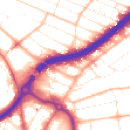 Daytime road noise heatmap for BH8 8JE