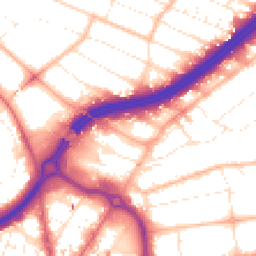 Daytime road noise heatmap for BH8 8JQ