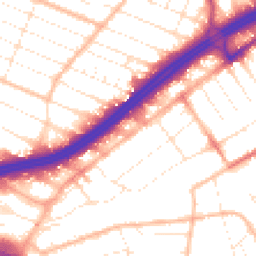 Daytime road noise heatmap for BH8 8NE