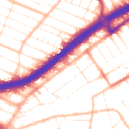 Daytime road noise heatmap for BH8 8NL