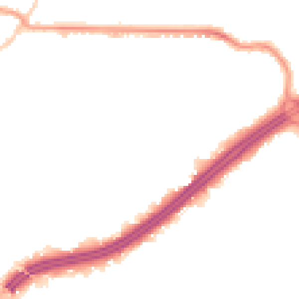 Night-time road noise heatmap for BH8 8PD