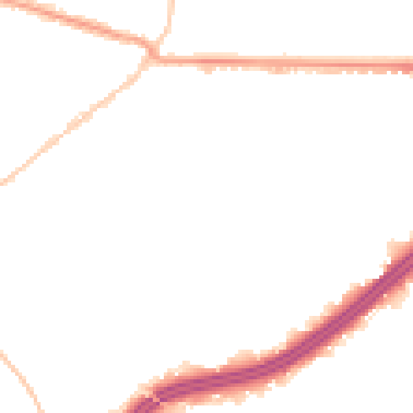Night-time road noise heatmap for BH8 8QH