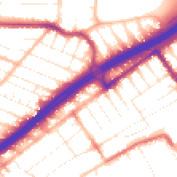 Daytime road noise heatmap for BH8 8RU