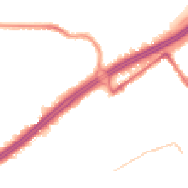 Night-time road noise heatmap for BH8 8RU